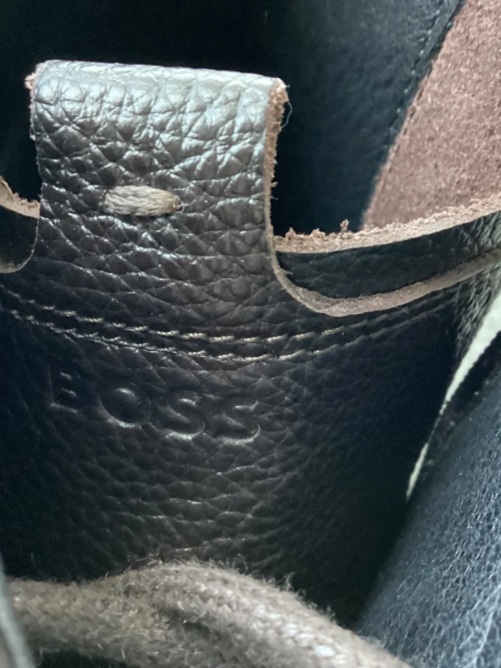 BOSS Julio Lugged Moc Toe Leather Boot, size 10